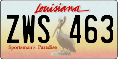 LA license plate ZWS463