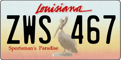 LA license plate ZWS467