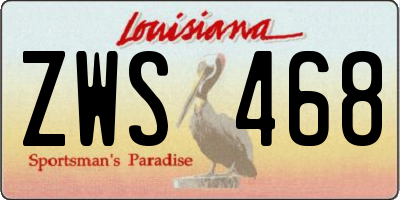 LA license plate ZWS468