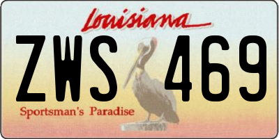 LA license plate ZWS469