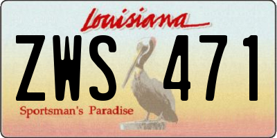 LA license plate ZWS471