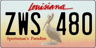 LA license plate ZWS480