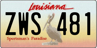 LA license plate ZWS481