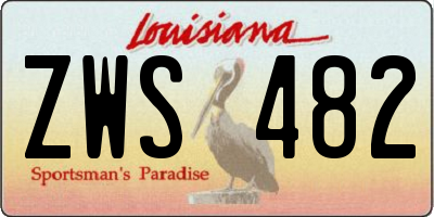 LA license plate ZWS482