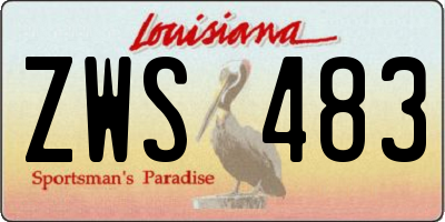 LA license plate ZWS483