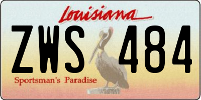 LA license plate ZWS484