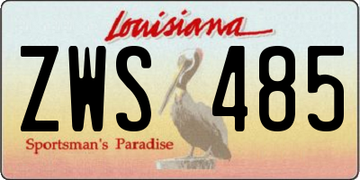 LA license plate ZWS485