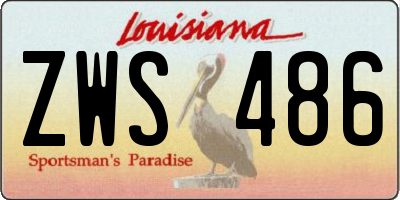 LA license plate ZWS486