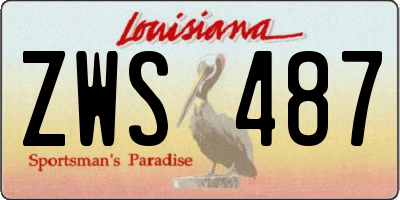 LA license plate ZWS487