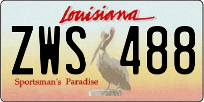 LA license plate ZWS488