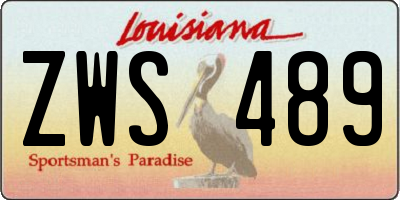 LA license plate ZWS489