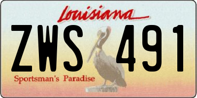 LA license plate ZWS491