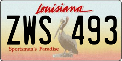 LA license plate ZWS493