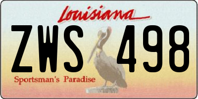 LA license plate ZWS498