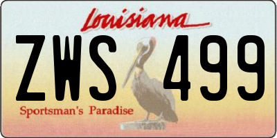 LA license plate ZWS499