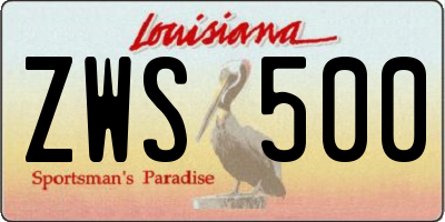 LA license plate ZWS500