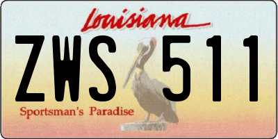 LA license plate ZWS511