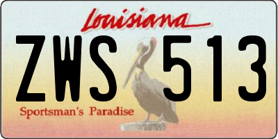 LA license plate ZWS513