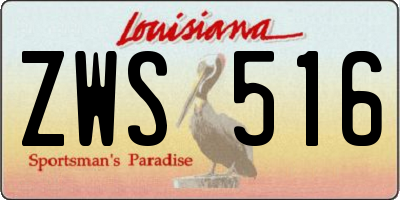 LA license plate ZWS516