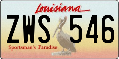 LA license plate ZWS546