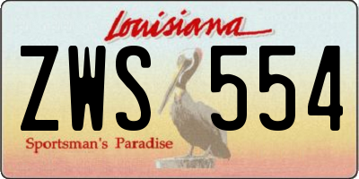 LA license plate ZWS554