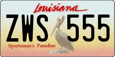 LA license plate ZWS555