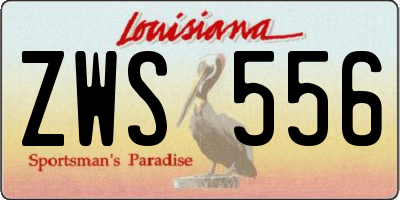 LA license plate ZWS556