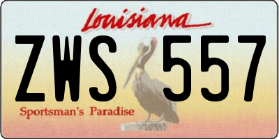 LA license plate ZWS557