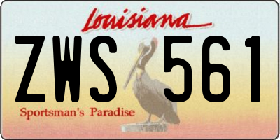 LA license plate ZWS561