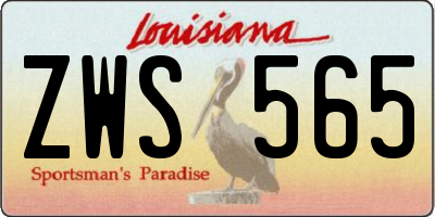 LA license plate ZWS565