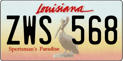 LA license plate ZWS568