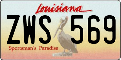 LA license plate ZWS569