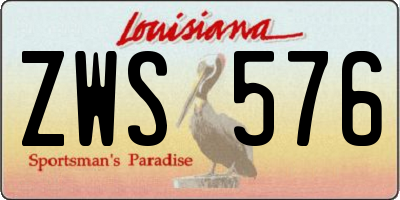 LA license plate ZWS576