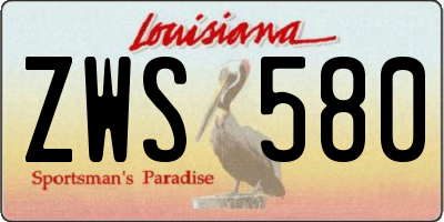 LA license plate ZWS580