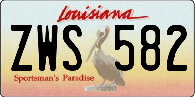 LA license plate ZWS582