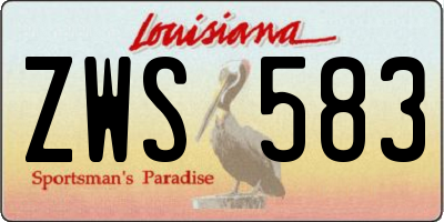 LA license plate ZWS583