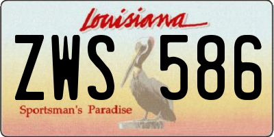 LA license plate ZWS586