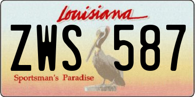 LA license plate ZWS587