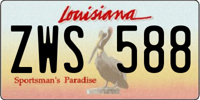 LA license plate ZWS588