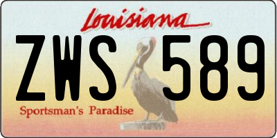 LA license plate ZWS589