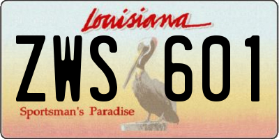 LA license plate ZWS601