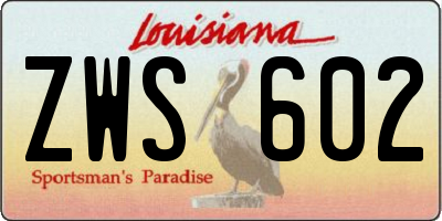 LA license plate ZWS602