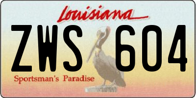 LA license plate ZWS604