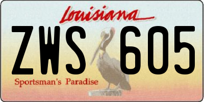 LA license plate ZWS605