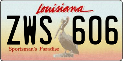 LA license plate ZWS606