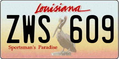 LA license plate ZWS609