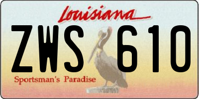 LA license plate ZWS610