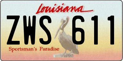 LA license plate ZWS611