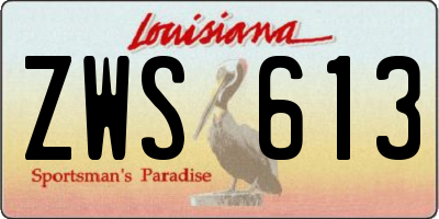 LA license plate ZWS613