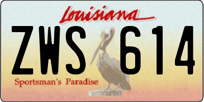 LA license plate ZWS614